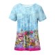 thumbnail image 4 of ICHUANYI Clearance Women's Shirt Tees Short Sleeve Round Neck T Shirt Floral Print T-shirt Tops Blouse Gift For Women(Light Blue, L) ICHUANYI WER2023081206081, 4 of 7