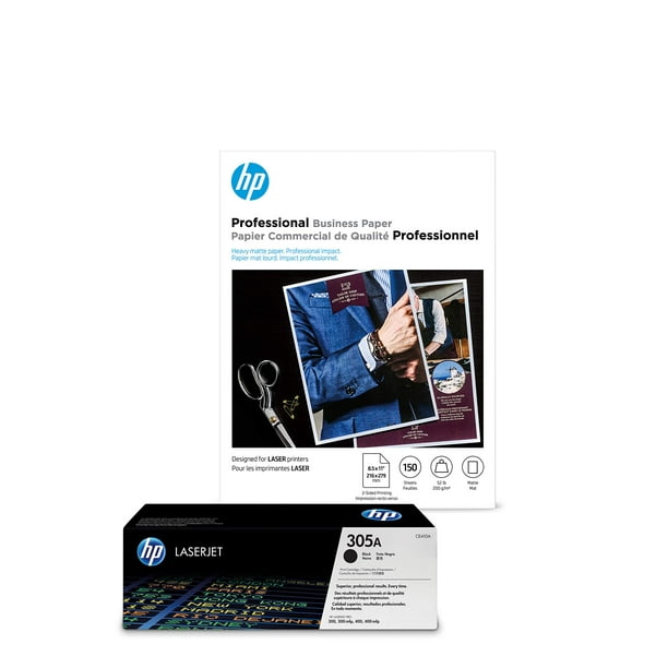 Cartucho de tóner y papel para folletos HP 305A Black Laser