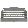 thumbnail image 6 of Twin Gray Wooden Daybed with Drawers - Bedroom/Living Room Sofa Bed, Pine Wood Frame, 78"x42", No Box Spring Needed, Space-Saving Design, 6 of 15