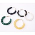 thumbnail image 2 of Pendientes de cristal con cuentas circulares hechos a mano, pendientes de moda femenina, personalidad simple, pendientes retro exagerados, 2 of 5