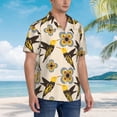 thumbnail image 3 of Fuzoiu Yellow Flowers Hummingbird Print Hawaiian Shirt for Men, Summer Beach Casual Short Sleeve Button Down Shirts, Men’s Beach Summer Shirts with Pocket,X-Large, 3 of 7
