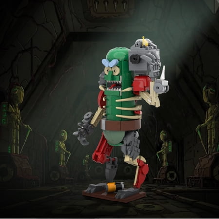 Rick and Morty Pickle Rick Warrior Building Blocks Set Iconic Cyborg Pickle Detailed Collector’s Item Compatible with Major Brick Brands