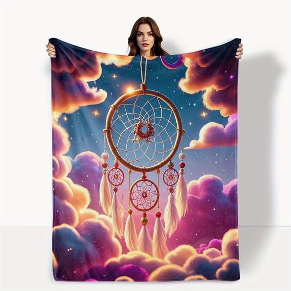 Dreamcatcher Wall Hanging Blanket with Colorful Cloud & Starry Night Design - Super Soft 280gsm Lightweight Throw for Couch, Bed, Sofa - Machine Washable Anti-Pilling All-Season Home Decor (30x40, 40x