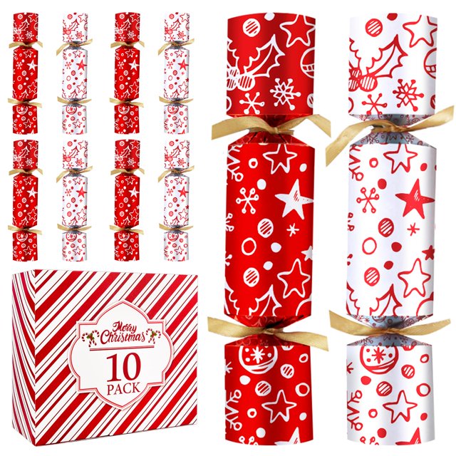 Party Favor Jorfin, paquete de 10 obsequios de mesa navideños de 25 cm, sin roturas