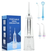 SUGIFT Water Flosser for Teeth 320ML Water Flossers Dental Oral Irrigator with DIY Mode 4 Jet Tips, IPX7 Waterproof,Portable for Home&Travel