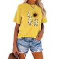 thumbnail image 2 of Anbech Sunflower T-Shirt for Women Graphic Butterfly Printed Short Sleeve Tee Tops with Crew Neck, 2 of 4