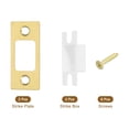 thumbnail image 3 of Uxcell 2 Sets 57mm x 25.5mm Stainless Steel Deadbolt Strike Plate, Right Angle, Gold, 3 of 7