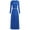Blue, variant on Women's Spring 2 Piece Outfits Dressy Casual Ribbed Knit Long Sleeve Crop Tops Maxi Flowy Skirts Matching Sets