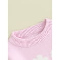 thumbnail image 6 of Suealasg Kids Girls Winter Knit Sweaters 6M 1T 2T 3T Little Girls Long Sleeve Flower Print Knit Pullovers Tops Autumn Casual Knitwear Clothes for Toddler Baby Girls, 6 of 9