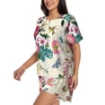 thumbnail image 5 of Sigee Bird Butterfly Rose for Sleepwear Casual Pjs with Pockets Women's Pajamas Sets Shorts 2 Piece Short Sleeve Lounge Sets Small, 5 of 9