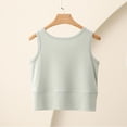 thumbnail image 2 of Women Athletic Yoga Tank Tops Summer Casual Crewneck Cropped Sleeveless Tshirts Workout Stretch Solid Color Slim Camisole, 2 of 6