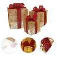thumbnail image 1 of Minkissy 3 Pcs 1 Set Lighted Presents Indoor Golden Glitter Powder for Restaurant Decoration, 1 of 4