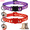 Red&Purple, variant on 2PCS Breakaway Cat Collars with Bell Moons Stars Cute Kitty Adjustable Safe Kitten Collars with Pendant Glow in The Dark
