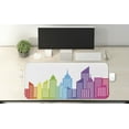 thumbnail image 2 of City Computer Mouse Pad, Colorful City Skyline Abstract Skyscraper Silhouettes Geometric Arrangement American, Rectangle Non-Slip Rubber Mousepad X-Large, 35" x 15", Multicolor, by Ambesonne, 2 of 2