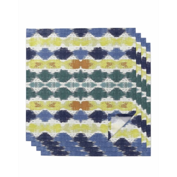 nqOlkjepod Navy Blue Green Cloth Napkins Set of 4 Reusable Dinner Napkins, Abstract Art Geometric Cocktail Napkin Washable Table Napkins for Wedding/Holiday Party/Baby Shower 20"x20"