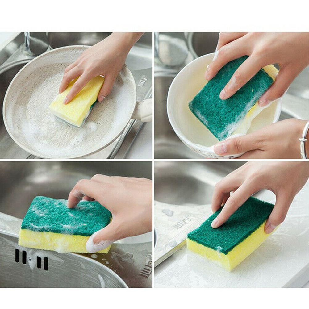 10PCS Sponge Cleaning Dish Washing Catering Scourer Pads Kitchen Scouring G8E4 