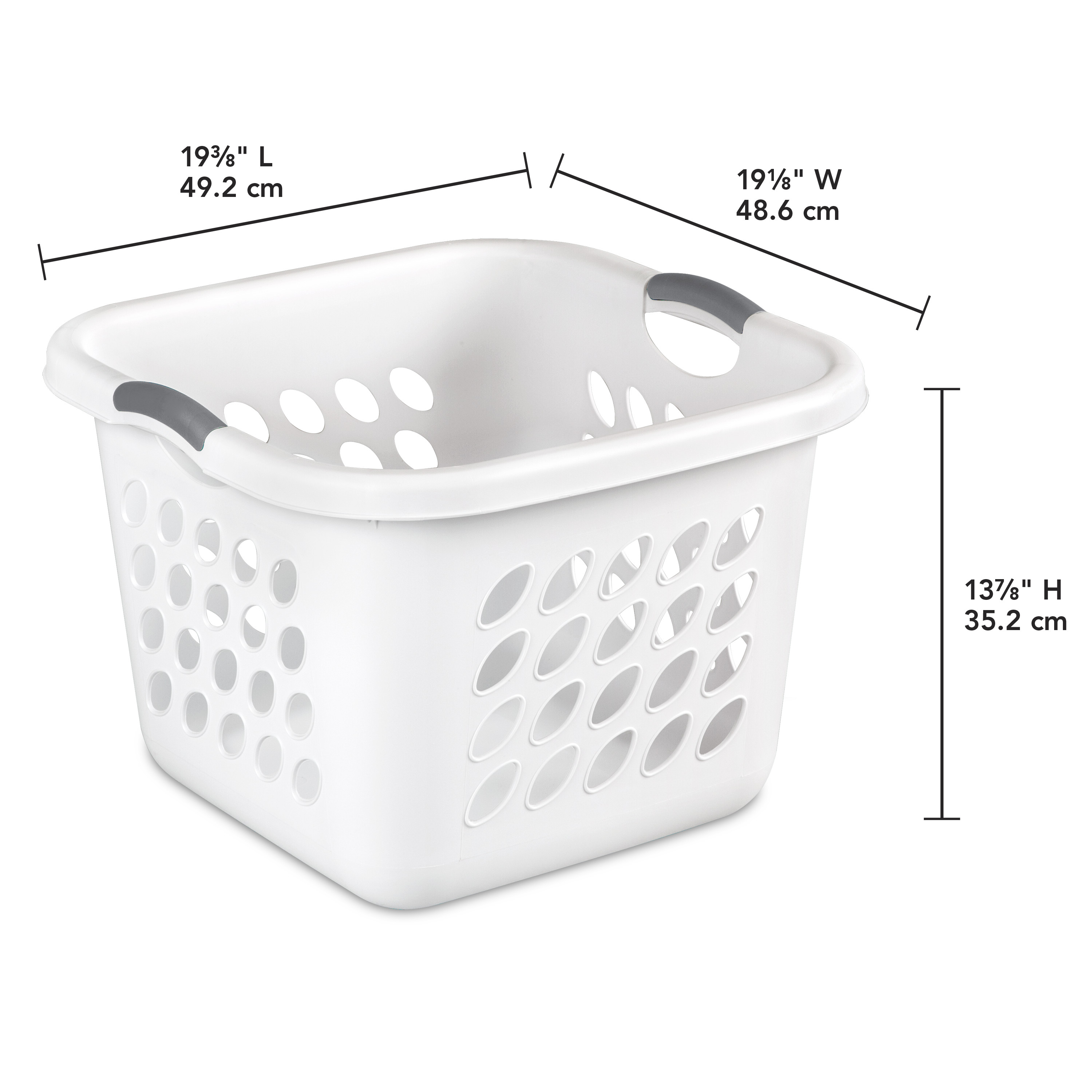 Sterilite 1.5 Bushel Ultra™ Square Laundry Basket Plastic, White, Set of 4 - image 3 of 11