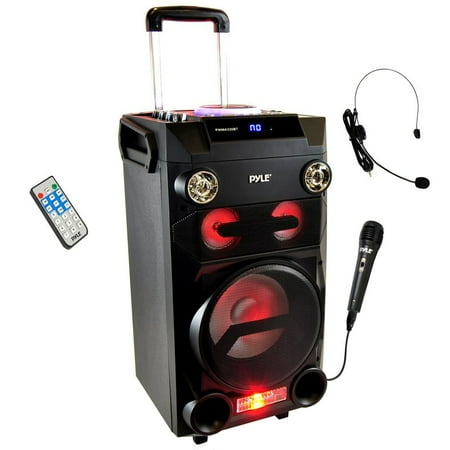 Sound Around & Pyle PWMA335BT Portable Bluetooth Karaoke Speaker System, Black