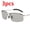 3pcs Gun color, variant on Polarized Day And Night Color Changing Glasses With Vintage Metal Frame And Resin Lens