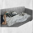 thumbnail image 6 of Adventure Cartoon Soft Flannel Fleece Throw Blanket, Baby Bear Wearing Winter Hand Lets Go on Adventure Text, Cozy Plush for Indoor and Outdoor Use, 70" x 90", Blue Grey Black, by Ambesonne, 6 of 6