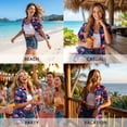 thumbnail image 3 of Womens Hawaiian Shirt Flamingo Short Sleeve Casual Button Down Shirts Beach Tropical Tops, 3 of 8