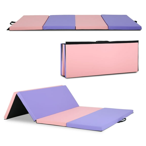 YRLLENSDAN Gymnastics Mat, 6x4 FT Foldable Tumbling Mat 4 Folding Mat 2 Inches Thick for Tumbling Stretching, CM