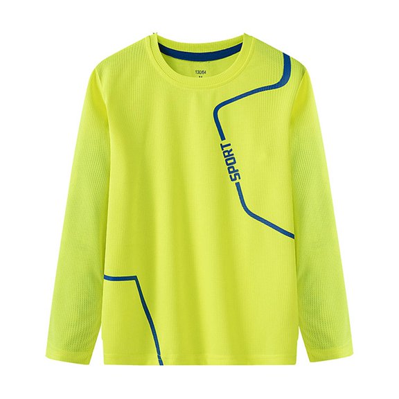 Edvintorg Boys Shirts Long Sleeved Quick Drying Training Clothes Boys' Basketball Football Sports and Fitness Sweatshirt Running Base Shirts Size 6-16