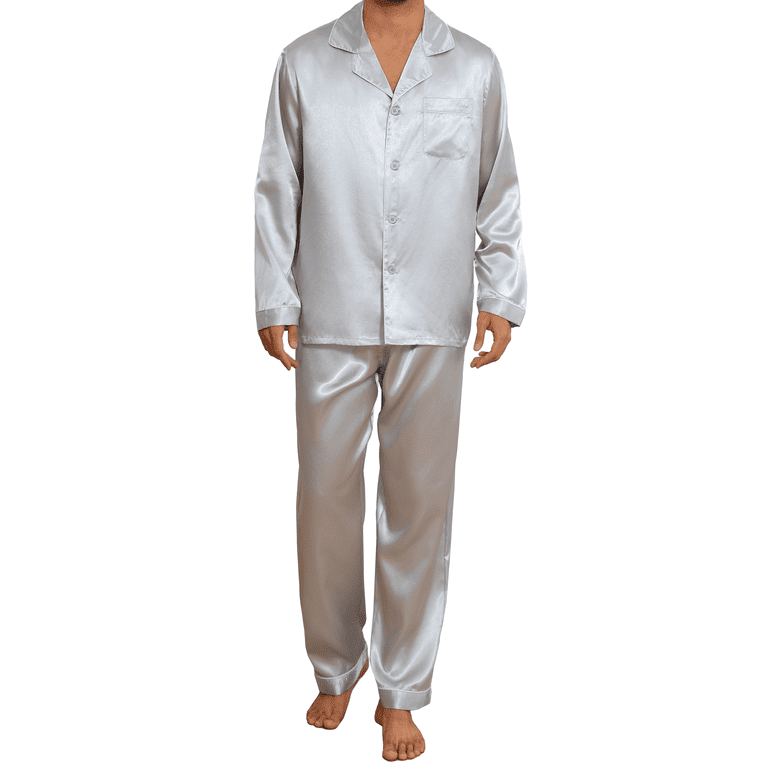 Onimisc Men's Satin Long Sleeve Pajama Set photo 1