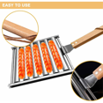 thumbnail image 4 of 2 Pcs Rouleau à Hot-Dogs pour Gril, Support à Saucisses avec Poignée en Bois, Gril à Hot-Dogs BBQ pour Hot-Dogs Cuits Uniformément, 4 of 7