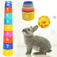 thumbnail image 5 of Walbest Rabbit Toy Interactive Stacking Cups Bunny Toy Small Rabbit Hiding Food Toy Hamster Foraging Ball for Small Pet, 5 of 10