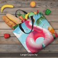 thumbnail image 5 of Honeii Tropical Flamingo Pool Float Print Tote Bag, Reusable Grocery Shopping Bag,Shoulder Bag with Inner Pocket, 5 of 7