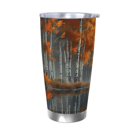 

Coaee White Horse Autumn Birch for 20oz Insulated Kettle Water Bottle For Running Hiking Cycling Climbing Men S Woman Insulated Water Bottle-Without Straw