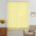 thumbnail image 3 of Yellow White Plaid Sheer Curtains 63 Inches Long, Modern Retro Geometric Checkered Light Filering Curtains, Breathable Simi Curtain Privacy Drapes for Living Room Bedroom Lightweight Window Treatment, 3 of 9