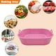 thumbnail image 4 of Alfombrilla de silicona para parrilla, sin BPA, 19 cm, freidoras de aire cuadradas, bandeja para hornear horno (rosa), 4 of 8