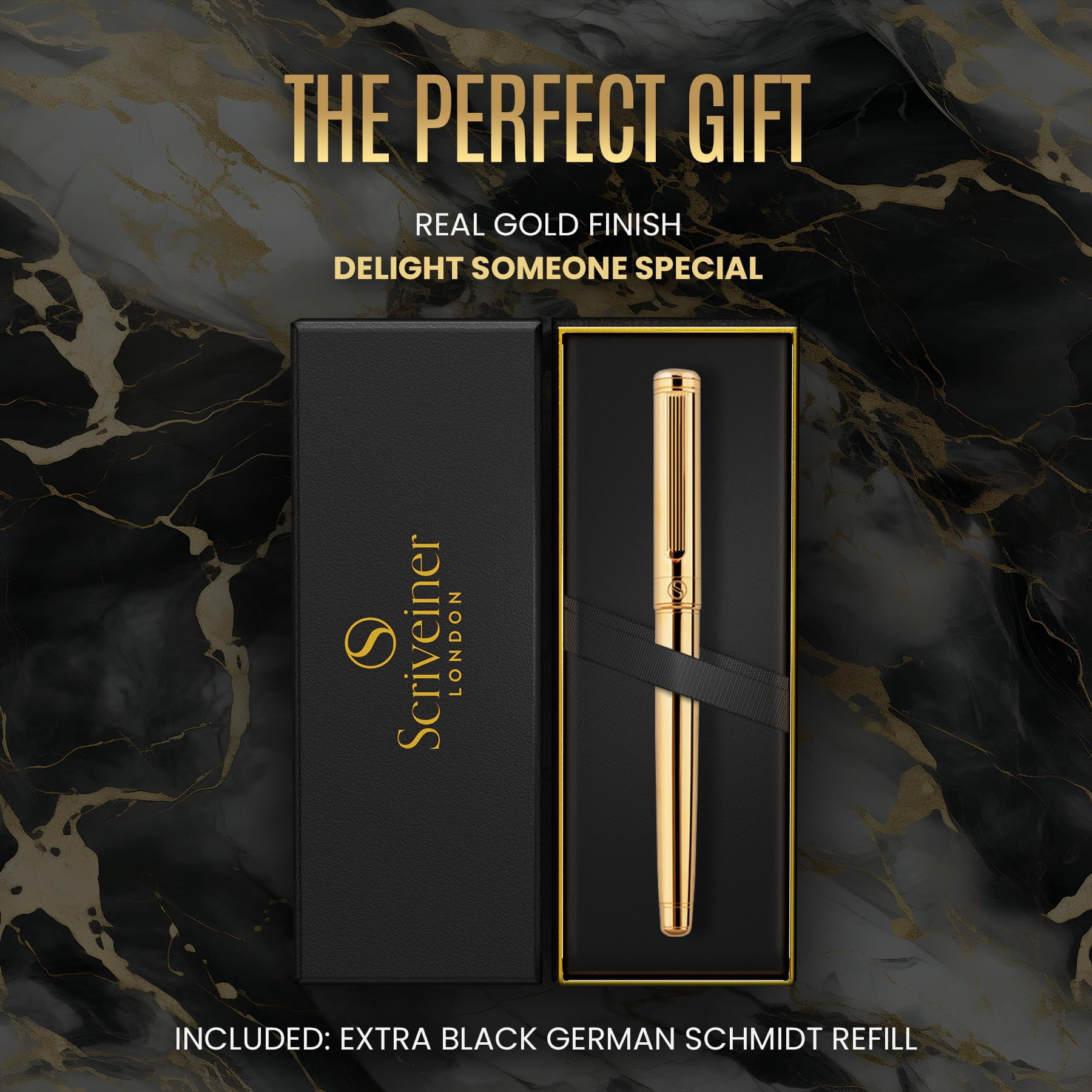 Rollerball Pen - Stunning Luxury  Real Schmidt Ink Refill Roller Ball Gift Set For Men & Women Professional Executive Office Nice Pens