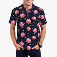 thumbnail image 2 of Balery Cartoon Donut Planets Printed Men’s Short Sleeve Polo Shirt, Midweight Men's Shirt,Golf Polo shirts -Medium, 2 of 8