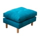 thumbnail image 3 of Taburete reposapiés,Taburete reposapiés otomano con patas de madera antideslizantes,Sofá tapizado reposapiés de terciopelo para sofá sillón,Reposapiés rectangular Banco portátil azul, 3 of 9