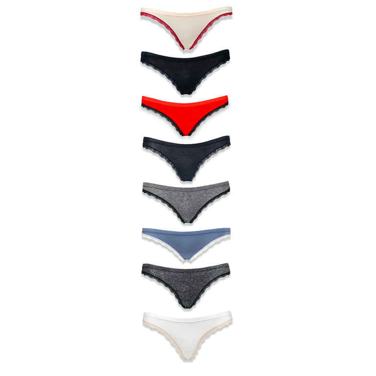 Emprella Cotton Underwear Women, 8-Pack Womens Bikini Seamless Ladies  Cheeky Panty - M