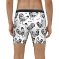thumbnail image 4 of Cauagu Retro Rooster Print Men's Boxer Briefs, Funny & Cute Underwear Elastic Waistband Briefs Ideal Gift for Men,1-Pack, 4 of 7