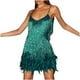 thumbnail image 1 of Vestidos Para Mujer Vestidos Casuales Moda Tirantes Cuello Redondo Lentejuelas Pluma Sin Mangas Sólido Mini Vestido de Fiesta Odeerbi  ODB153963, 1 of 8