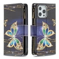 thumbnail image 2 of Wallet Case for iPhone 13 Pro Max, PU Leather Flip Folio Magnetic Closure Slim Shell Dual Layer Heavy Duty Protective Bumper Card Holder Wrist Strap for Apple iPhone 13 Pro Max,Jewelry Butterfly, 2 of 7
