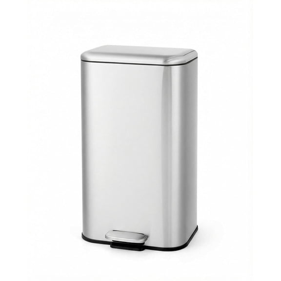 8 Gallon / 30L Kitchen Trash Can, Stainless Steel Step Bin with Removable Inner Bucket, Soft-Close Lid