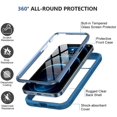 thumbnail image 3 of IBAOLEA Glass+ Case for iPhone 12 Pro Max 6.7 inch, 2020 Full-Body Clear Bumper Case with Built-in 9H Tempered Glass Screen Protector for iPhone 12 Pro Max, Ocean Blue, 3 of 7