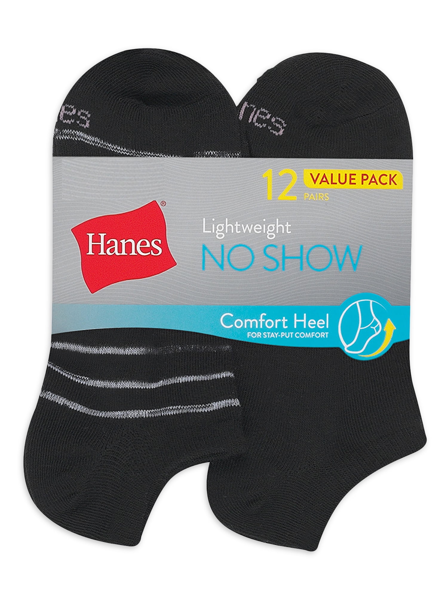 Hanes Women's Lightweight No Show Socks, 12-Pack, Sizes 8-12