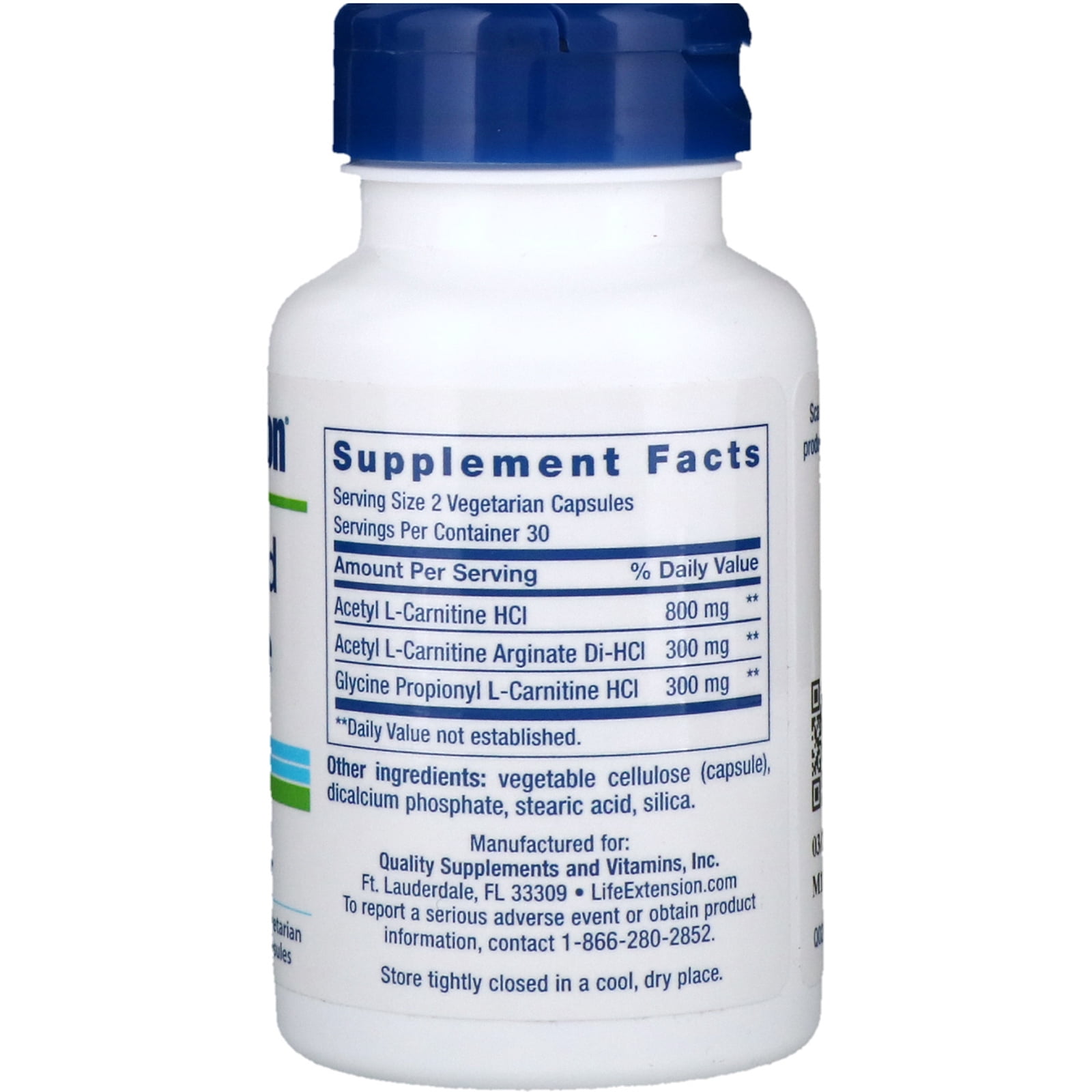 Life Extension Optimized Carnitine 60 Vegetarian Capsules