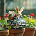 thumbnail image 4 of Easter Bunny Décor Outdoor Statues - Rabbit Décor Garden Decorations Easter Rabbit Figurine Décor Couple Bunny Figurines Home Décor Resin Bunny Play on a Swing on The Tree 5L*2.5W*6.5H, 4 of 8