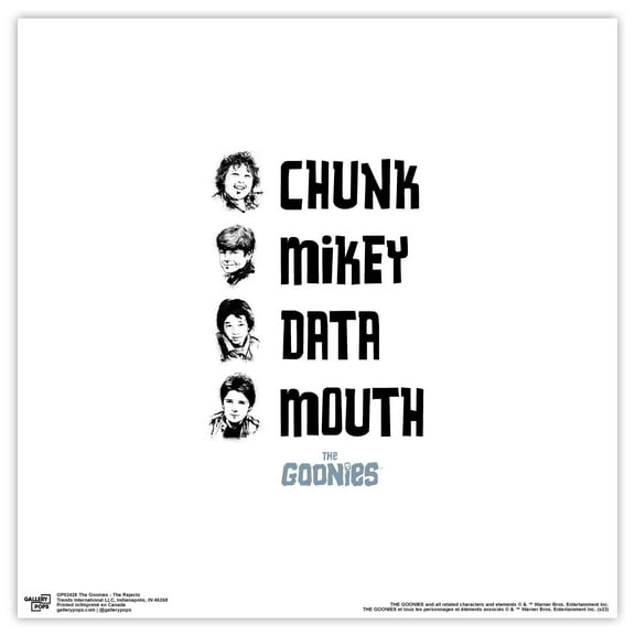 Gallery Pops The Goonies - The Rejects Wall Art, Unframed Version, 12" x 12"