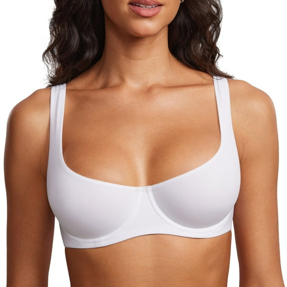 Women's Unlined Balconette Bra Underwire Supportive Plus Size Bras