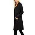 thumbnail image 2 of J. METHOD Women's Open Front Long Sleeve Cardigan Casual Basic Lightweight Soft Sweater with Slouchy Pockets NEWJ1440 Black 2X, 2 of 5