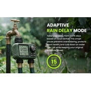 SoilDrops Dual Outlet Hose Timer — 2-Zone Programmable Sprinkler Timer with LCD Rain Delay